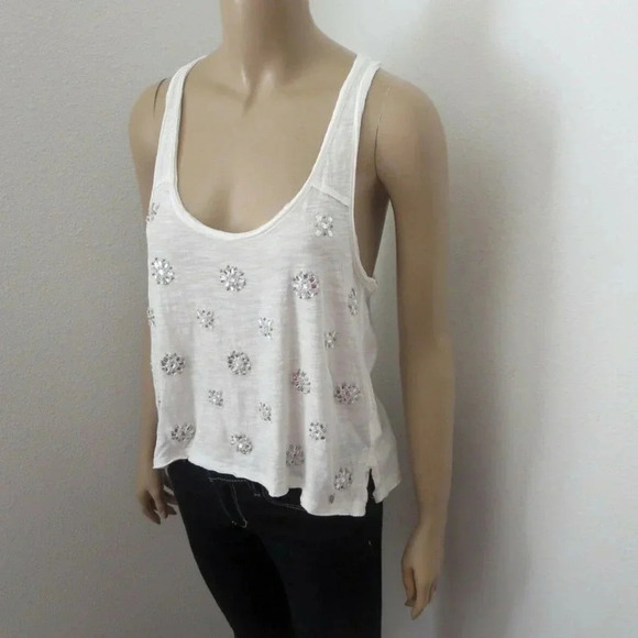 Abercrombie Jewel Embellished Racerback Tank XS - Picture 2 of 7